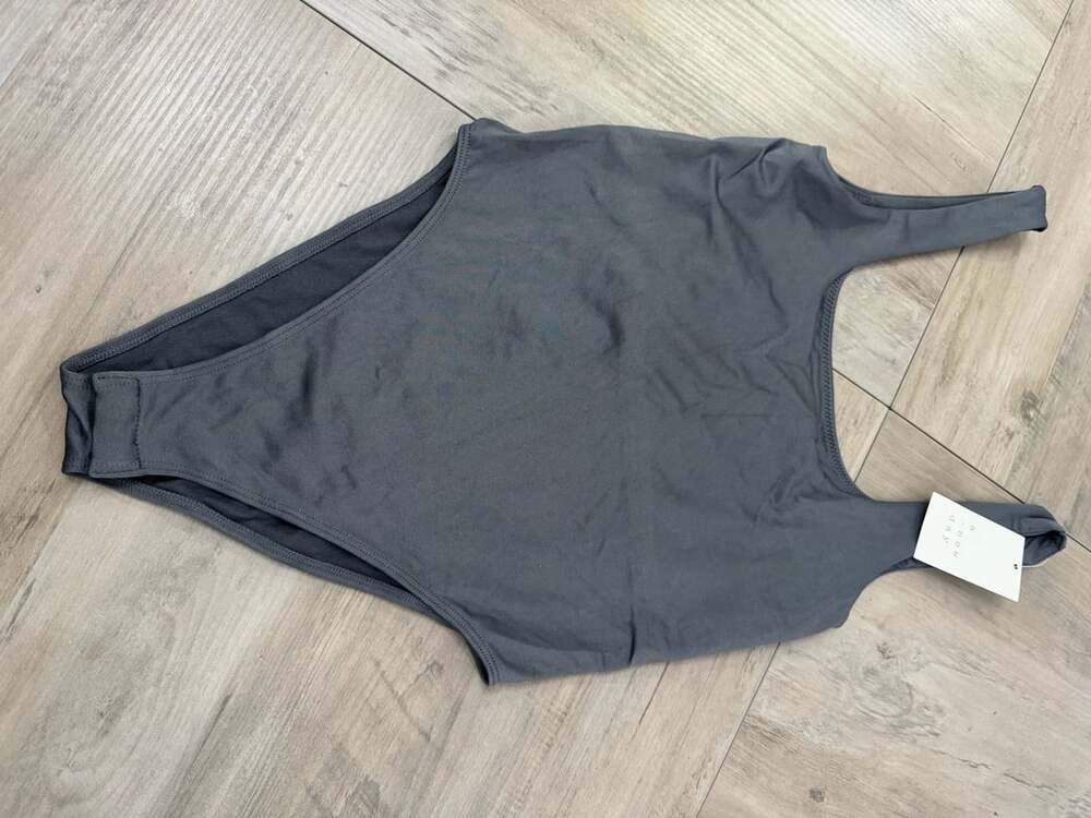 A New Day Bodysuit Size XS Gray Squareneck Sleeveless